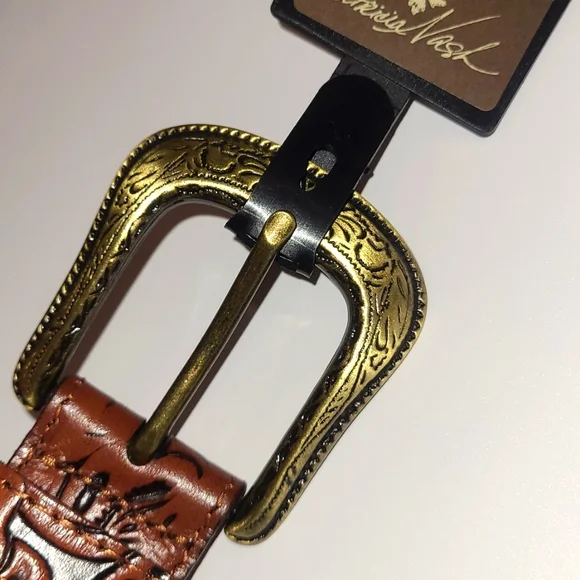 Patricia Nash Amelia Leather Tooled Belt - Picture 4 of 4